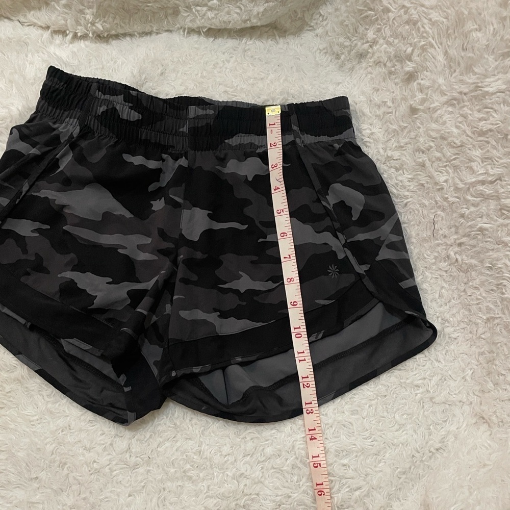 Athleta Black Camouflage Mesh Racer Shorts - Picture 12 of 14